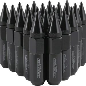 JDMSPEED New Black 20PCS M12X1.5 Cap Spiked Extended Tuner 60mm Aluminum Wheels Rims Lug Nuts