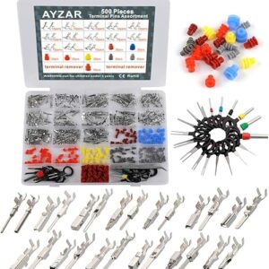 500Pcs Connector Terminal Pin Wire Harness Pins Automotive Auto Car Electrical Connector Pins Motorcycle ATV 1/1.5/1.8/2.2/2.8/3.5mm