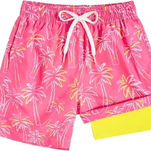 swimsobo Boys Swim Trunks for 5-16 Years Compression Liner Swimsuit Shorts Swimwear Boxer Bathing Suit