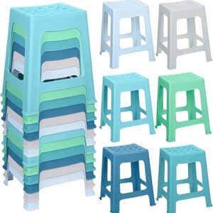 TURSTIN 12 Pack Plastic Stools 16.9 Inch Nesting Stools 6 Color Portable Backless Bar Stool Flexible Seating Chairs for Classroom Office Ho…