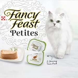 Purina Fancy Feast Gourmet Wet Cat Food Variety Pack, Petites Pate Collection, break-apart tubs, 24 servings – (Pack of 12) 2.8 oz. Tubs