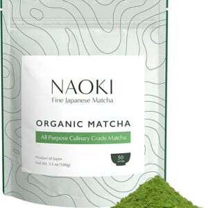 Naoki Matcha Organic All Purpose Blend – Authentic Japanese Culinary Grade Matcha Green Tea Powder from Japan (100g / 3.5oz)