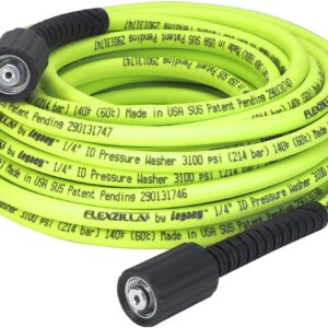 Flexzilla Pressure Washer Hose with M22 Fittings, 1/4 in. x 50 ft., ZillaGreen – HFZPW3450M-E