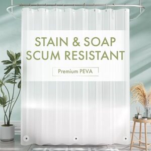 AmazerBath Extra Long Shower Curtain Liner, Plastic Shower Liner 84 Inches Long, Frosted PEVA 72×84 Shower Curtain Liner, Cute Waterproof 8…