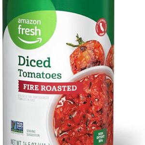 Amazon Fresh, Fire Roasted Diced Canned Tomatoes, 14.5 Oz (Previously Happy Belly, Packaging May Vary)