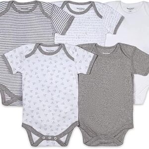Burt’s Bees Baby Unisex Baby Bodysuits, 5-pack Short & Long Sleeve One-pieces, 100% Organic Cotton Bodysuit