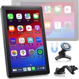 LAMTTO Wireless Apple Carplay Screen for Car Android Auto Magnetic Holder, OTA, Portrait & Landscape Screen, GPS Navigation, Portable Car A…