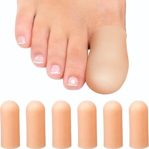 Homergy Original Soft Gel Toe Cap – 6 Big Protectors for Women & Men, Cushioning Sleeves to Provide Relief from Missing/Ingrown Toenails, C…