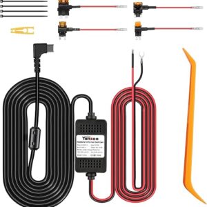 Dash Cam Hardwire Kit USB C,13ft Type-C Hard Wire Kit for Dash Camera,USB C Hard Wire Kit Fuse for Dashcam,12V-24V to 5V Hardwire Kit Car C…