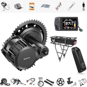 BAFANG 1000W Mid Drive Kit : BBS03 HD 52V Motor, 8Fun M615 Motor with B02N EKD01 Bluetooth Display & 42T Chainring for BB 68mm, G320 Electr…