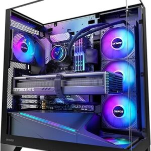 Aqua 93, ATX PC Case, Tempered Glass Top & Front & Side Panel, 2 × 120mm ARGB PWM Fan Pre-Installed, Support 360mm Radiator, Back-Connect M…