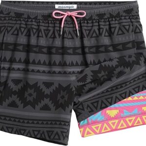 maamgic Mens 5 Inch Stretch Swimming Shorts Compression Liner Swim Trunks Swimwear Bathing Suits Beach Wear Swim Suits