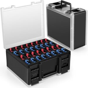 RISOU Sturdy Miniature Figure Storage Carrying Case for Standard Sized Figures – 128 Slot Miniature Figure Box Compatible with 40k,D&D and …