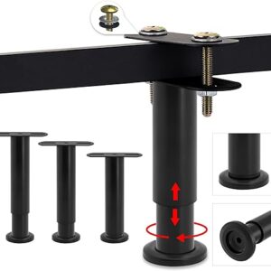 4Pcs Bed Support Legs, Adjustable Height Metal Bed Frame Support Legs, Bed Frame Center Support Bed Legs, Bed Frame Replacement Legs for Ki…