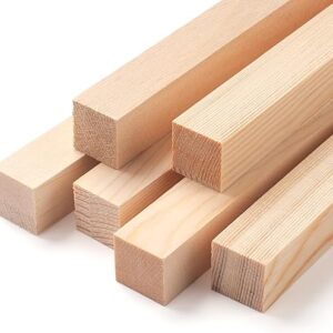 Square Wooden Dowel Rods, 6 PCS 1″ x 12″ Square Wood Dowel Rods Wooden Sticks for Crafts, Unfinished Hardwood Sticks Wood Strips for Woodwo…