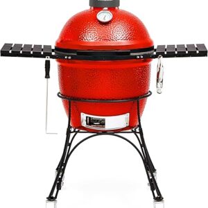 Kamado Joe Classic Joe Series II 18-inch Ceramic Charcoal Grill and Smoker with Cart, Side Shelves, Stainless Steel Grates and 250 Cooking …