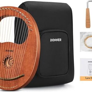 Donner 16-String Mahogany Lyre Harp Set