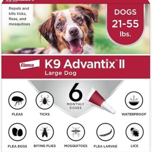 K9 Advantix II Large Dog Vet-Recommended Flea, Tick & Mosquito Treatment & Prevention | Dogs 21 – 55 lbs. | 6-Mo Supply