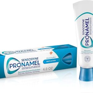 Sensodyne Pronamel Multi-Action Enamel Toothpaste for Sensitive Teeth, to Reharden and Strengthen Enamel, Cleansing Mint – 4 Ounces
