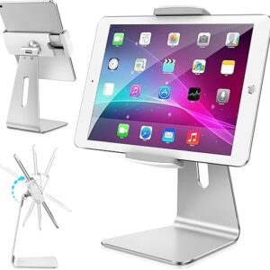 AboveTEK Elegant Tablet Stand, Aluminum iPad Stand Holder, Desktop Kiosk POS Stand for 7-13 inch iPad Pro Air Mini Galaxy Tab Nexus, Tablet…