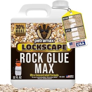 Petra Max Rock Glue for Landscaping, 32 Ounce – Ground Coverage & Pet Safe Mulch Glue for Rocks – Lockdown Gravel/Pebbles/Stones – Sticky C…