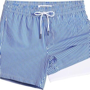 maamgic Mens Swim Trunks with Compression Liner 5″ Stretch Beach Shorts Quick Dry with Zipper Pockets No-Chafing Board Shorts