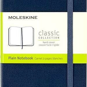 Moleskine Classic Notebook, Hard Cover, Pocket (3.5″ x 5.5″) Plain/Blank, Sapphire Blue, 192 Pages
