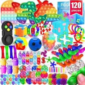 Fidget Toys, 120 Pack Fidgets Set Stocking Stuffers for Kids Party Favors Autism Sensory Toy Bulk Adults Kids Boys Girls Teens Stress Autis…