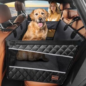 MIXJOY Dog Car Seat for Large Medium Dogs, Back Seat Extender for Pets, Waterproof Pet Carseat for Medium Sized Dog, Hammock for Pet, with …