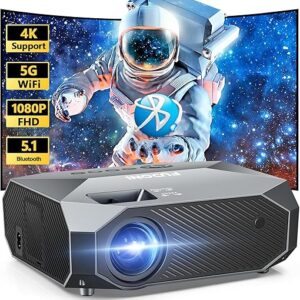 FUDONI Projector with WiFi and Bluetooth, Native 1080P Outdoor Movie Projectors 4k Supported, 15000L Portable Home Theater Projector Max 30…