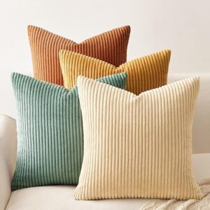 Topfinel Decorative Throw Pillow Covers Cushion Cases, Set of 4 Soft Velvet Modern Double-Sided Designs, Mix and Match for Boho Farmhouse F…