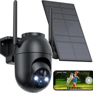 Security Cameras Wireless Outdoor: Solar Cameras for Home Security Battery Wifi Cameras Outside Surveillance Camera PTZ 360° CCTV Camera Sy…