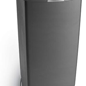 simplehuman 40 Liter / 10.6 Gallon Slim Kitchen Step Trash Can With Secure Slide Lock, Grey Plastic