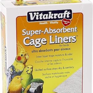 Vitakraft Cage Liners for Birds – For Parrot, Parakeet, Conure, and Cockatiel Cages White 20″ X 18″