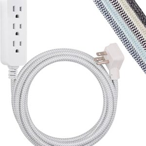 Cordinate 3 Outlet Power Strip Surge Protector Indoor Outdoor Extension Cord 14 Gauge 10 Ft 3 Prong Braided Extension Cords Flat Extension …
