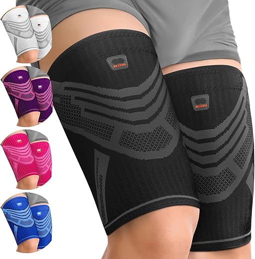 Hamstring Compression Sleeve, Thigh Compression Sleeve for Women and Men, Upper Leg Brace for Groin, Sciatica & Quad Tendonitis, Wrap Suppo...
