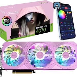 GALAX GeForce RTX™ 4070 EX Gamer Pink 1-Click OC, Xtreme Tuner App Control, 12GB, GDDR6X, 192-bit, DP*3/HDMI 2.1/DLSS 3/Gaming Graphics Car…