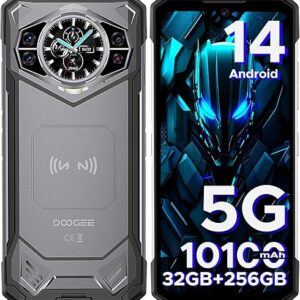 DOOGEE S200 5G Rugged Smartphone with 6.72” FHD+1.32″ Dual Screen,10100mAh/33W Rugged Phone Unlocked,32 GB+256 GB Cell Phone, Android 14,10…