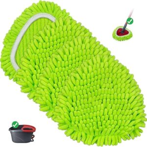 Mop Heads Replacements Compatible with O-cedar Easy Wring 1-Tank System,Mop Replace Head for Dry/Wet Use,4 Pack Reusable Spin Mop Replaceme…