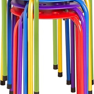 Norwood Commercial Furniture Stacking Stools for Kids and Adults, 17.75″ Standard Height Portable Nesting Office and Classroom Stools, Asso…