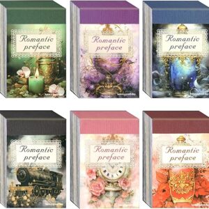 Aromoty 6 Sets 300 Pcs Washi Stickers Book Kit for Journaling, Vintage Aesthetic Antique Magic Scrapbook Stickers for Scrapbooking Bullet J…