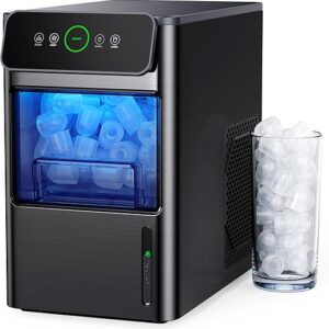 Silonn Ice Maker Coutertop Machine – Portable Ice Cube Maker, 2.6lbs Ice Basket with Bullet Ice in 6 Mins, Visible Water Level Window and S…