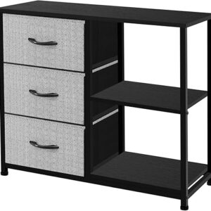 AZL1 Life Concept Rustic Brown Fabric Dresser, 4 Drawer Organizer Unit with 2 Shelves, Storage Chest for Bedroom, Entryway, Hallway, Living…