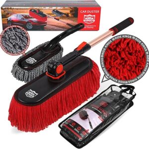 Car Duster Exterior Scratch Free,Car Dust Brush with Extendable Telescoping Handle to Remove Dust Pollen,Duster for Car,Truck,RV and Motorc…