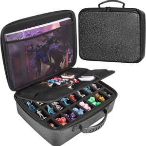 Dice Tray Case for DND Dice Set, Miniature carrying case Compatible with Dungeons and Dragons Miniatures, Minature Figurine Storage Case fo…