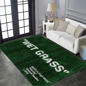 Keep Off Area Rug Green Rugs Modern Home Decor Polyester Carpet 3D Printed Large Pop Rug for Game Room Bedroom Living Room Non-Slip Floor M…