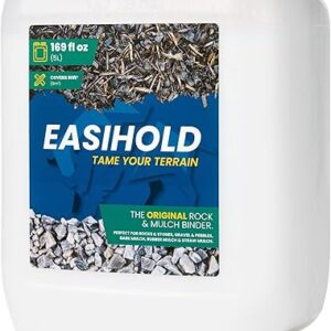 Easihold Gravel Binder 1.3 Gallon – Max Rock Glue for Pea Gravel & Stones. Long-Lasting Mulch Glue for Landscaping – Non-Toxic, Ready-to-Us…