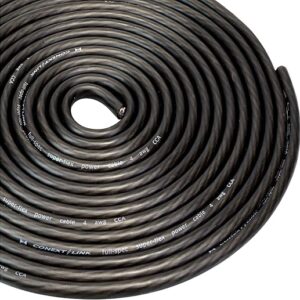 Conext Link 5 ft 4 GA Gauge AWG Car Amplifier Battery Power Cable Ground Wire CCA Frost Black (10828)