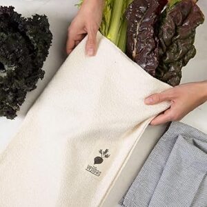 Large | Certified Organic Cotton Vegetable Crisper Bags | Produce Bags to Keep Lettuce & Veggies Fresh | Reusable, Eco-Friendly, Biodegrada…