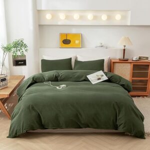 ECOCOTT 3 Pieces Duvet Cover Set Full Size 100% Washed Cotton 1 Cover with Zipper and 2 Pillowcases, Ultra Soft and Easy Care Breathable Co…